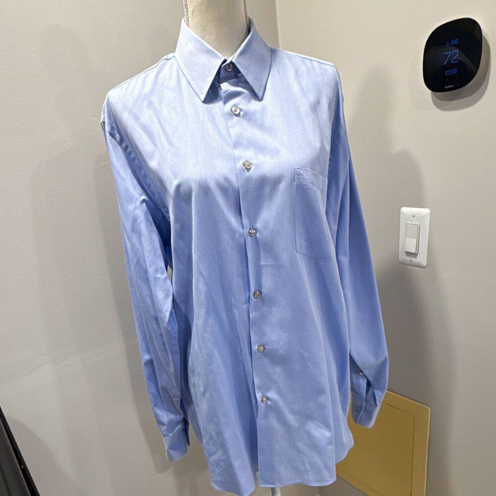 Geoffrey Beene Wrinkle Free Classic Fit Striped Cotton Dress Shirt 16 34/35